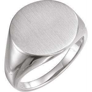 Platinum Round Signet Ring