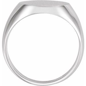 Sterling Silver 22x20 mm Oval Signet Ring
