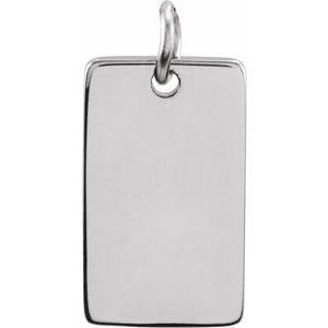 Sterling Silver Be Posh�� Engravable Rectangle Pendant