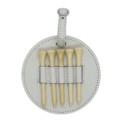 Customizable Round Leatherette Golf Bag Tag