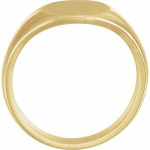 14K Yellow Gold 12.5x10.5 mm Oval Signet Ring