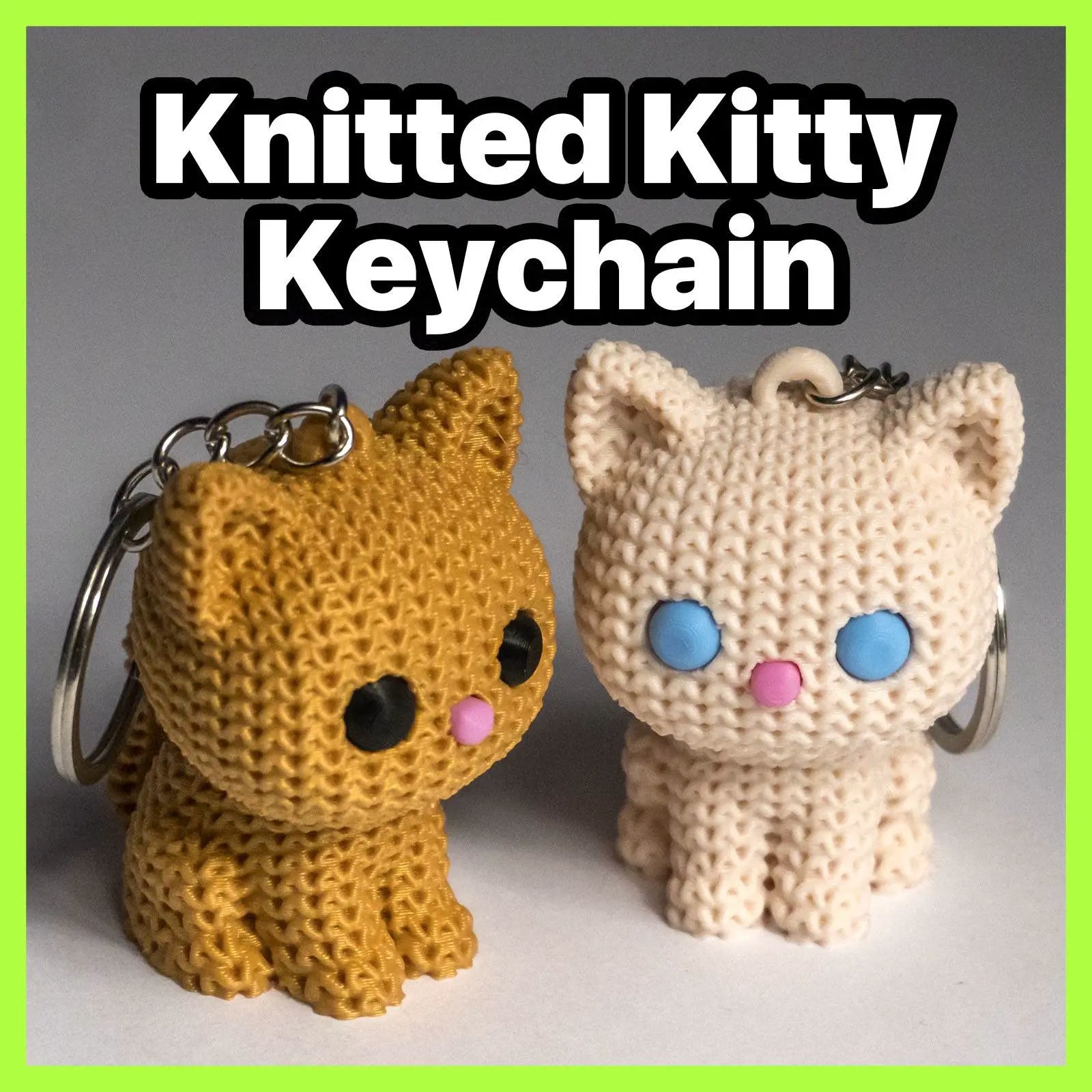 Knitted Cat Keychain