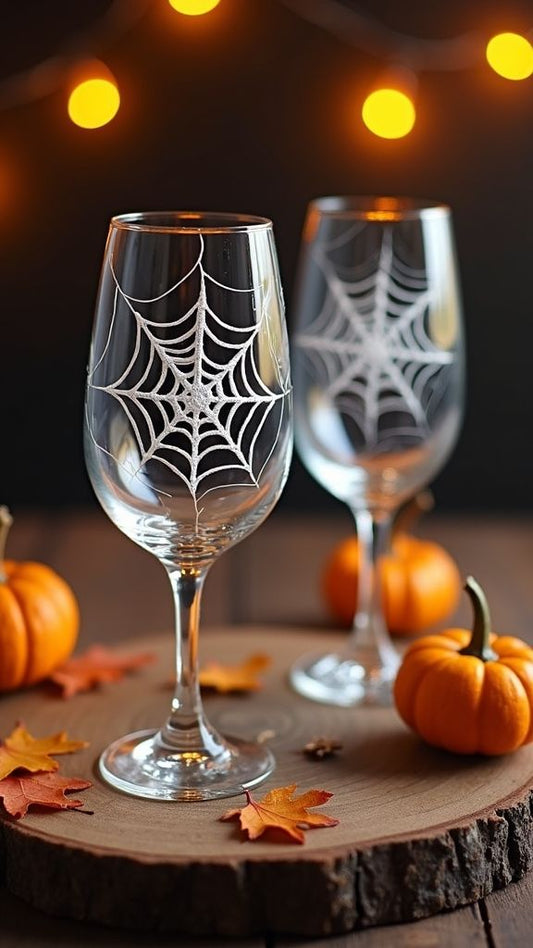 Custom Halloween Celebration Glass Glass – Engraved Pumpkin & Ghost