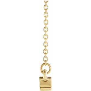 14K Yellow Gold 3-Stone Family Engravable Bar 16-18" Necklace Mounting