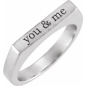 14K White Gold 3 mm Engravable Stackable Ring