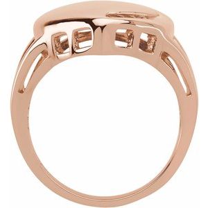 14K Rose Gold 4-Stone Engravable Family Heart Ring Mounting
