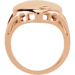 10K Rose Gold 2-Stone Engravable Family Heart Ring Mounting