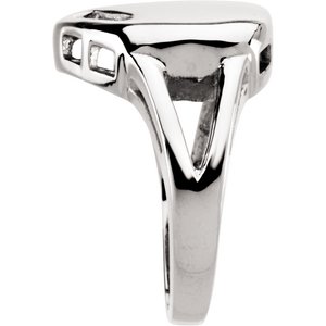 10K X1 White Gold 2-Stone Engravable Family Heart Ring Mounting