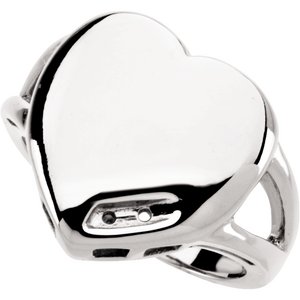 Platinum 2-Stone Engravable Family Heart Ring Mounting