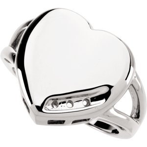 Continuum Sterling Silver 3-Stone Engravable Family Heart Ring Mounting