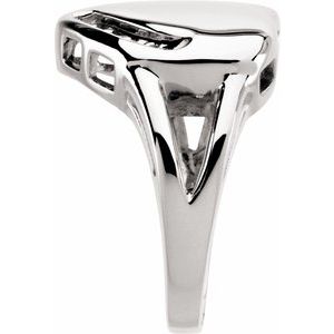 18K Palladium White Gold 4-Stone Engravable Family Heart Ring Mounting