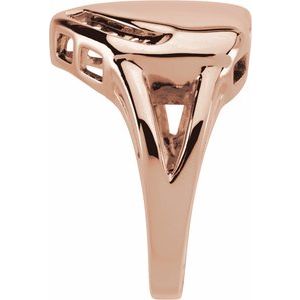 18K Rose Gold 4-Stone Engravable Family Heart Ring Mounting