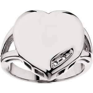 Platinum 2-Stone Engravable Family Heart Ring Mounting