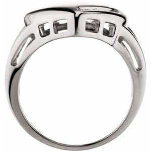 Platinum 3-Stone Engravable Family Heart Ring Mounting