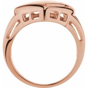 10K Rose Gold 3-Stone Engravable Family Heart Ring Mounting
