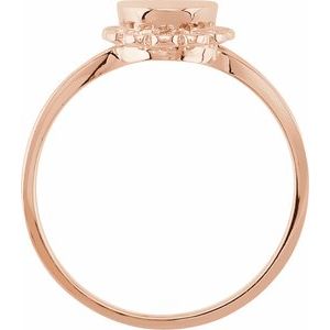 14K Rose Gold 8x6.7 mm Oval Signet Ring