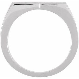 14K White Gold 16x9 mm Rectangle Signet Ring
