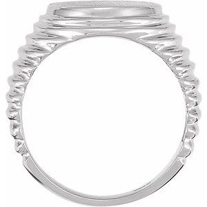 Sterling Silver 16x14 mm Oval Signet Ring
