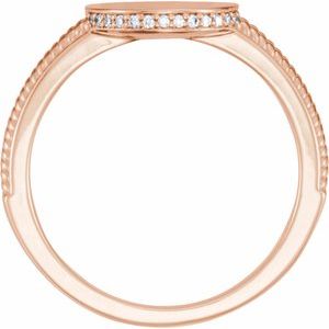 14K Rose Gold .06 CTW Natural Diamond Signet Ring
