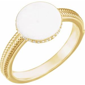 .06 CTW Natural Diamond Signet Ring