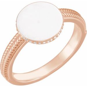 14K Rose Gold .06 CTW Natural Diamond Signet Ring