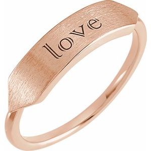14K Rose Gold 19.7x5 mm Geometric Signet Ring