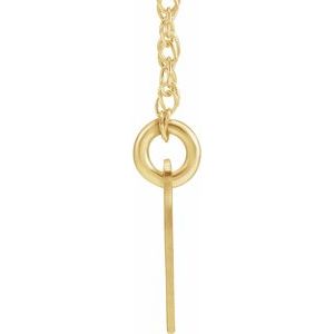 10K Yellow Gold Pierced Roman Numeral Date 18" Necklace