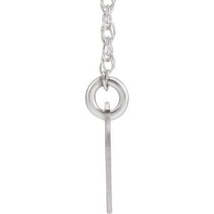 14K White Gold Pierced Roman Numeral Date 18" Necklace