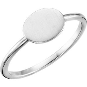 14K White Gold Be Posh�� Engravable Signet Ring