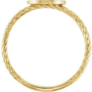 14K Yellow Gold Be Posh�� Engravable Rope Signet Ring