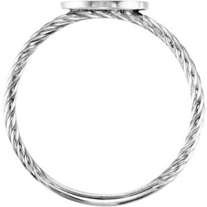 Continuum Sterling Silver Be Posh�� Engravable Rope Signet Ring