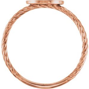 14K Rose Gold Be Posh�� Engravable Rope Signet Ring