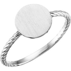 Continuum Sterling Silver Be Posh�� Engravable Rope Signet Ring