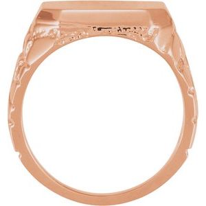 10K Rose Gold 18x16 mm Octagon Nugget Signet Ring