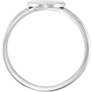 14K White Gold Be Posh�� Engravable Signet Ring