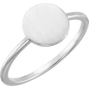 14K White Gold Be Posh�� Engravable Signet Ring