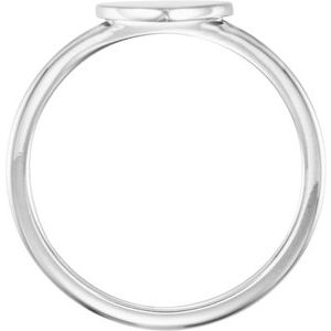 14K White Gold Be Posh�� Engravable Heart Signet Ring