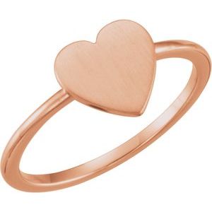 14K Rose Gold Be Posh�� Engravable Heart Signet Ring