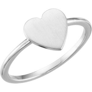 Continuum Sterling Silver Be Posh�� Engravable Heart Signet Ring