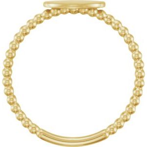 14K Yellow Gold Be Posh�� Engravable Beaded Signet Ring