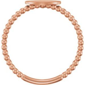 14K Rose Gold Be Posh�� Engravable Beaded Signet Ring