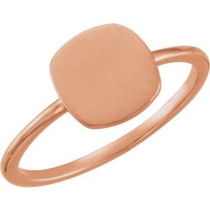 14K Rose Gold Be Posh�� Engravable Signet Ring