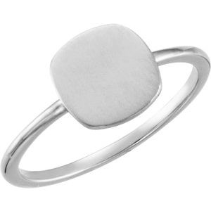 14K White Gold Be Posh�� Engravable Signet Ring
