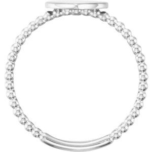 Continuum Sterling Silver Be Posh�� Engravable Beaded Signet Ring