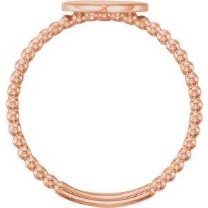 14K Rose Gold Be Posh�� Engravable Beaded Signet Ring