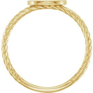 14K Yellow Gold Be Posh�� Engravable Rope Signet Ring
