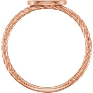14K Rose Gold Be Posh�� Engravable Rope Signet Ring