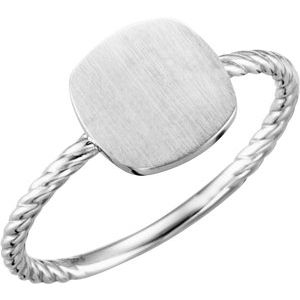 Continuum Sterling Silver Be Posh�� Engravable Rope Signet Ring