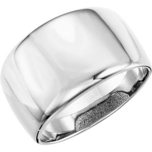 14K White Gold Dome Ring