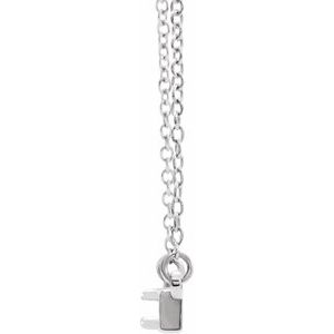 14K White Gold  3 mm Round Bar 17.5" Necklace Mounting